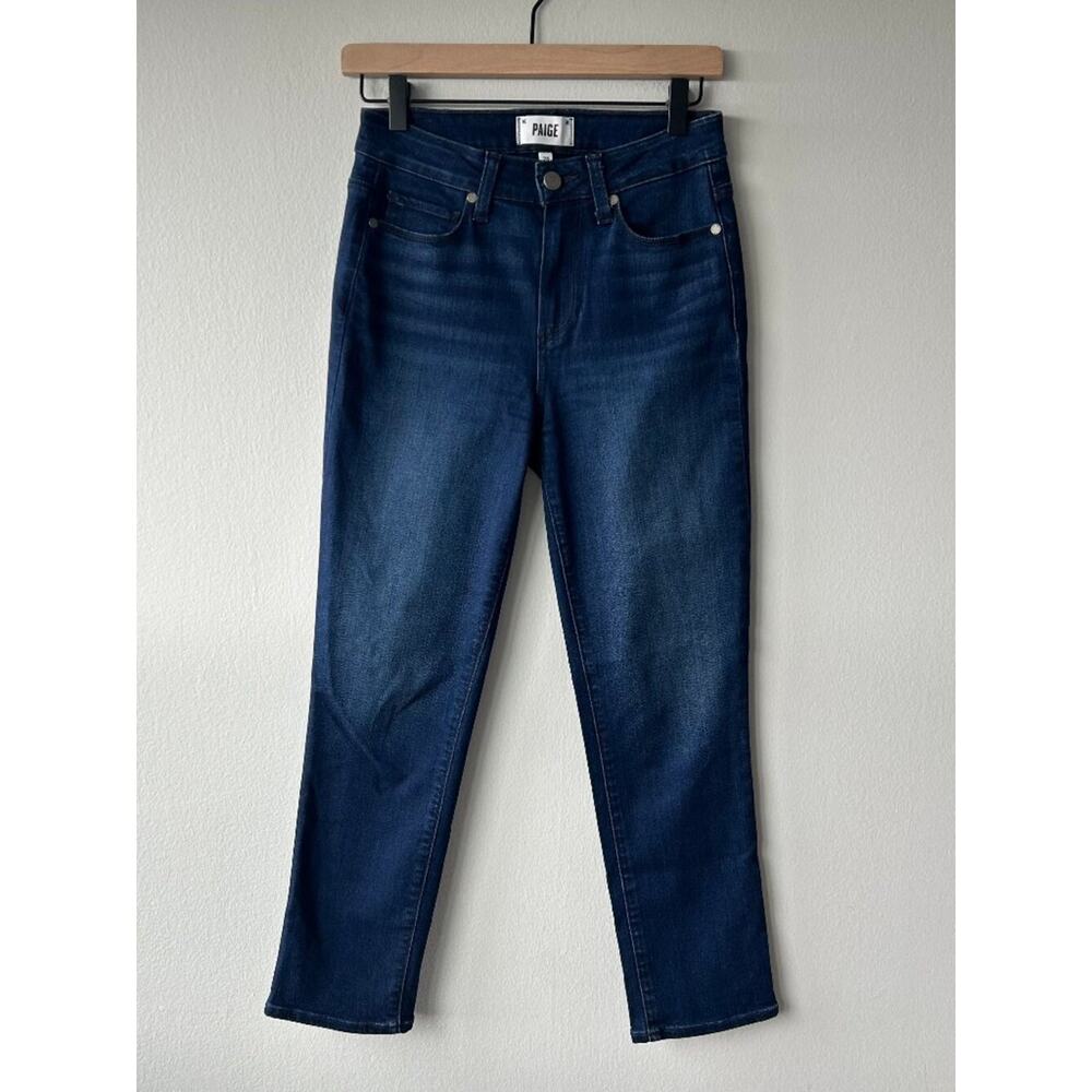 PAIGE Hoxton Slim Cropped Jeans Women 26 Dark Wash High Rise Stretch Denim - Picture 2 of 9